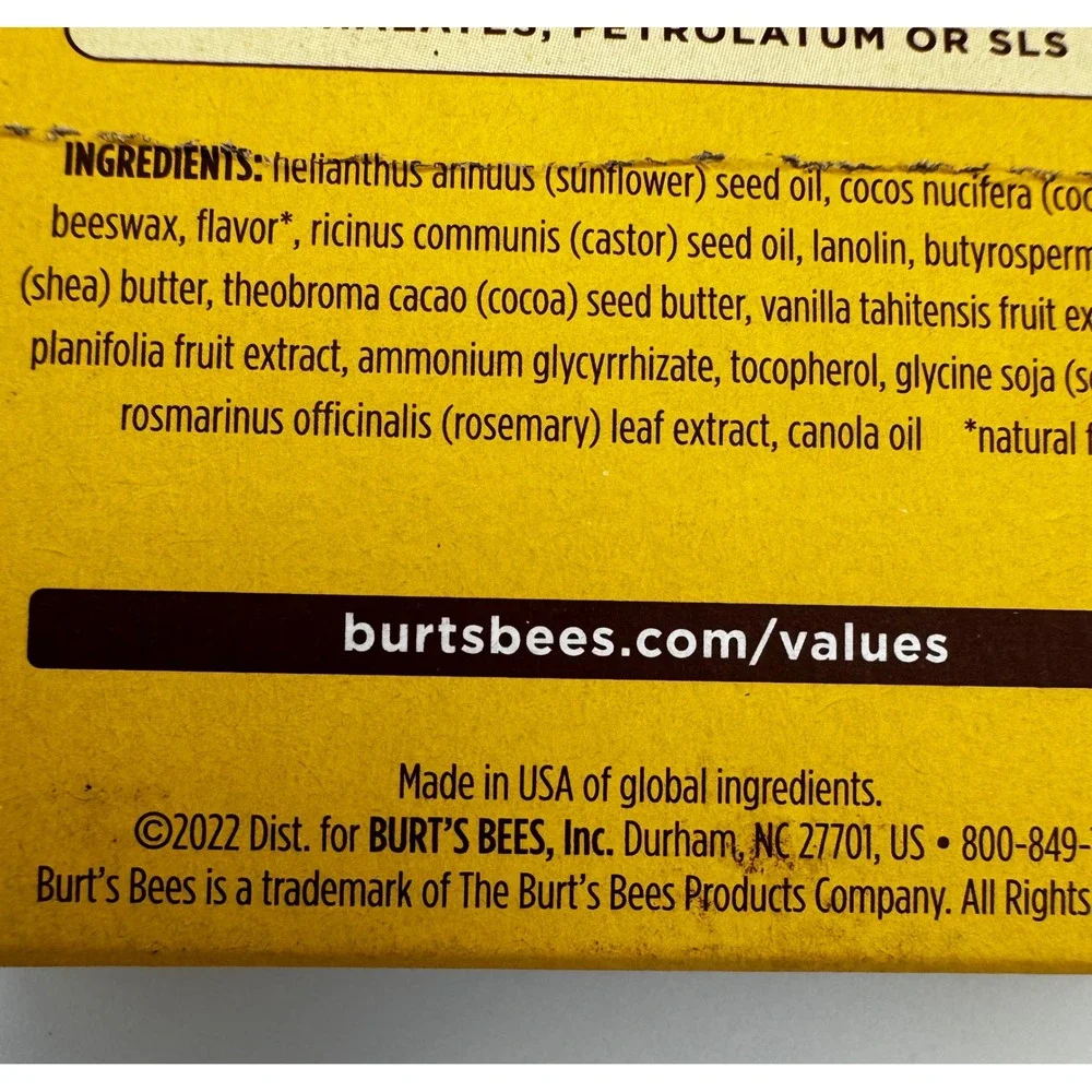 Burt's Bees Vanilla Bean Moisturizing Lip Balm, 100% Natural 2-Pack (0.3 oz)